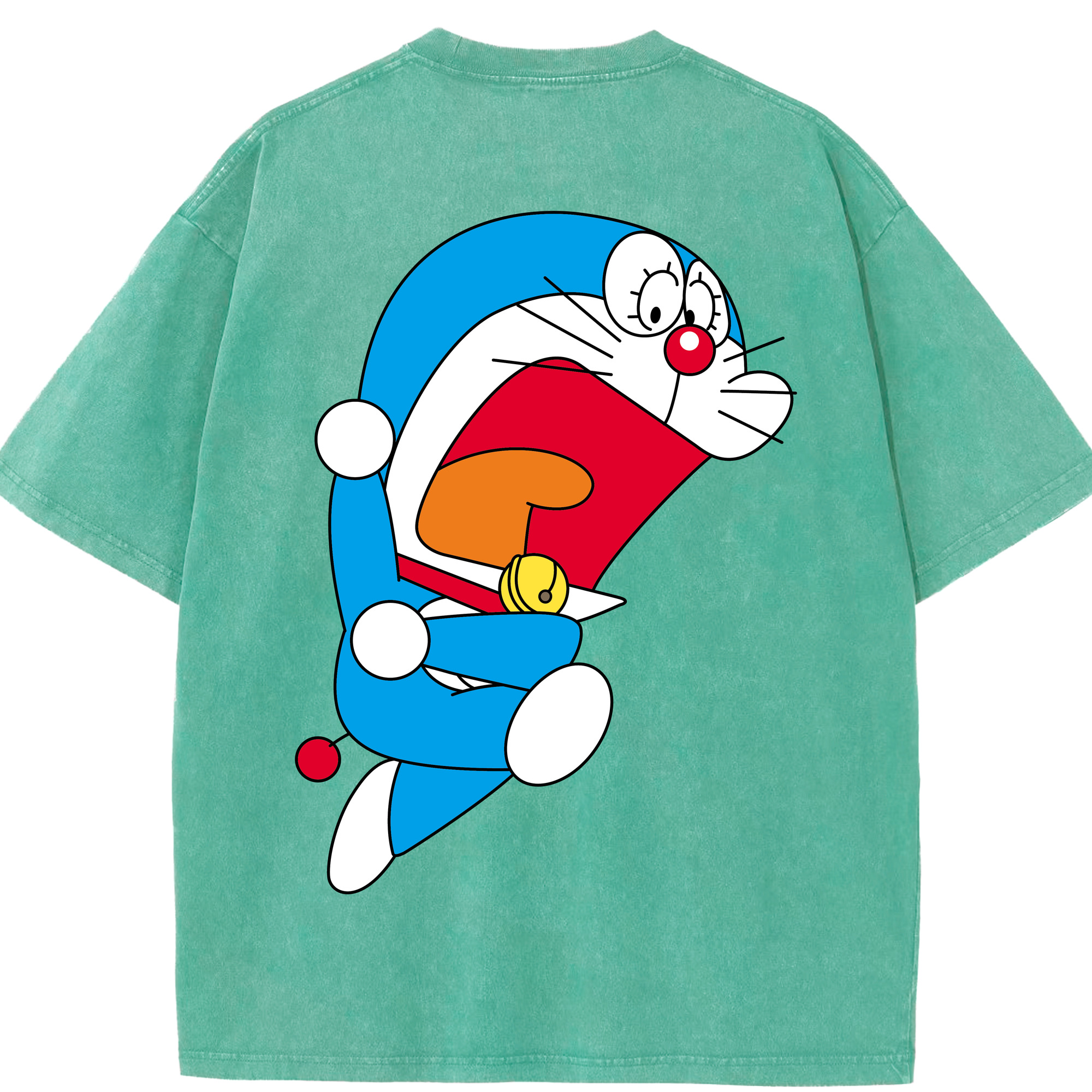 （画像用） ドラえもん Doraemon 綿100% ヴィンテージ風 半袖Tシャツ（背面プリント）